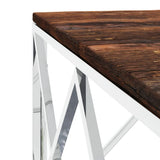 Coffee Table Stainless Steel and Solid Wood Reclaimed 349973