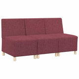 Modular Sofa Unit Armless 3 pcs Wine Red 55 x 74 x 82 cm Fabric 3399795