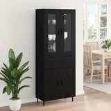 Highboard with Drawer 2 pcs Black Oak Engineered Wood 3416249