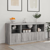 Sideboard with LED Lights Grey Sonoma 142,5x37x67 cm 3209070