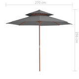 Parasol Anthracite Laminated bamboo, hardwood, polyester 44519
