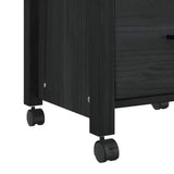 Kitchen Trolley MONZA Black 48 x 40 x 88.5 cm Solid Pine Wood 42027032
