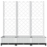 Garden Planter with Trellis White 120x40x121.5 cm PP 153283