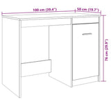 Desk Old Wood 100x50x76 cm Engineered Wood 856002