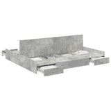 Storage Bed Frame Concrete Grey 180 x 200 cm Engineered Wood 3335272