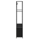 Coat Stand with Shoes Bench Black Oak 100 x 32 x 180.5 cm 8012032