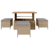 Garden Dining Set Beige Poly Rattan 42007924