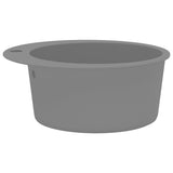 Granite Kitchen Sink Single Basin Round Grey 142957
