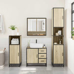 ZNTS 4 Piece Bathroom Furniture Set Sonoma Oak Engineered Wood 3301226