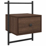 Bedside Cabinet Wall-mounted Brown Oak 35x30x51 cm Engineered Wood 833451