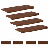Stair Tread 8 pcs 80 x 30 x 2 cm Dark Brown Solid Oak Wood 3449388