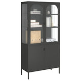 Highboard Black 90x40x180 cm Glass and Steel 353000