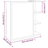 Bathroom Mirror Cabinet Grey Sonoma 62.5x20.5x64 cm Engineered Wood 826352