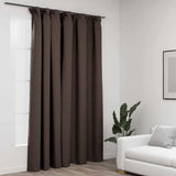 321207 Linen-Look Blackout Curtain with Hooks Taupe 290x245 cm