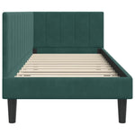 Corner Bed Frame with Headboard Dark green 80 x 200 cm Velvet 42016330