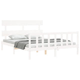 Bed Frame without Mattress White 160x200 cm Solid Wood Pine 3193282