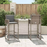 Garden Bar Stools 2 pcs Grey Poly Rattan 368704