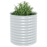 Garden Raised Bed 80x80x81 cm Galvanised Steel Silver 45515