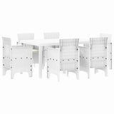 Garden Dining Set 7 pcs White Polt rattan 3378566