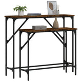 ZNTS Console Tables 2 pcs Smoked Oak Engineered Wood 834142