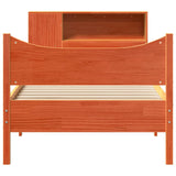 ZNTS Bed Frame without Mattress Wax Brown 100x200 cm Solid Wood Pine 3323316