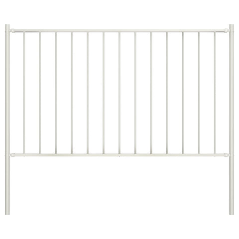 ZNTS Fence Panel with Posts Powder-coated Steel 1.7x1 m White 145216