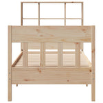 ZNTS Bed Frame without Mattress 75x190 cm Small Single Solid Wood Pine 3323245