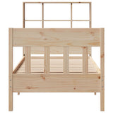 ZNTS Bed Frame without Mattress 75x190 cm Small Single Solid Wood Pine 3323245