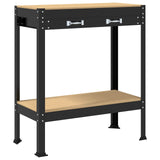 Workbench Black 80 x 40 x 91 cm Engineered Wood and Metal 42020130