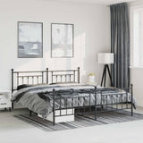 Bed Frame Black Powder-Coated Steel 183x213 cm Bed Frame 353560