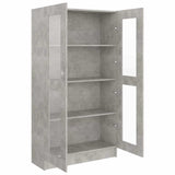 Vitrine Cabinet Concrete Grey 82.5x30.5x150 cm Engineered Wood 802763