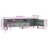 TV Cabinet with Metal Legs Grey Solid Wood Pine OSLO 351028