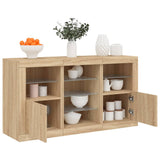 Sideboard with LED Lights Sonoma Oak 123x37x67 cm 3209081