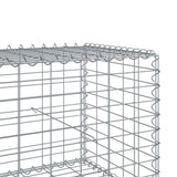 Gabion Basket with Cover 1000x100x50 cm Galvanised Iron 3295187