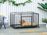 Metal Dog Cage Kennel Locking Door & Wheels Removable Tray Openable Top For Large Pets 109.5 x 71 x T3398P548131