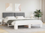 Bed Frame with Upholstered Headboard Light Grey 150 x 200 cm 877483