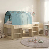 Bed Frame with Tunnel 3 pcs Sonoma Oak and Light Blue 3423612