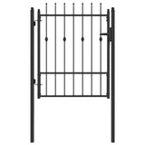 Fence Gate HORST 100 x 125 cm Metal Black Lockable 42034045