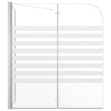 Bath Enclosure 120x68x130 cm Tempered Glass Stripe 146226