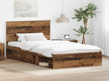 Bed Frame with Headboard Old Wood 100 x 200 cm Solid Pine Wood 3411053