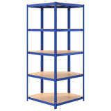 5-Layer Corner Shelf Blue Steel&Engineered Wood 152873