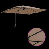 Garden Parasol Taupe 248.5 x 247.5 x 160 cm Polyester and Steel 42003254