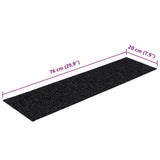 Stair Mats Self-adhesive 15 pcs 76x20 cm Black Rectangular 326926