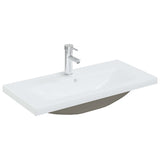 Built-in Basin with Faucet 81x39x18 cm Ceramic White 148625