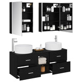 Bathroom Furniture Set 5 pcs Black Oak 3407088
