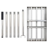 Garden Rake Manual Silver 45 x 25 x 200 cm Stainless Steel 42011359