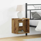 Floating Shelf with LED Light 2 pcs Brown 40 x 28.5 x 40 cm 863091