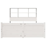 ZNTS Bookcase Bed without Mattress White 140x190cm Solid Wood Pine 3322464