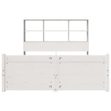 ZNTS Bookcase Bed without Mattress White 140x190cm Solid Wood Pine 3322464