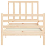 ZNTS Bed Frame with Headboard Small Single Solid Wood 3193816